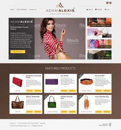 Adam Alexis Website Design | Custom Leather Handbags