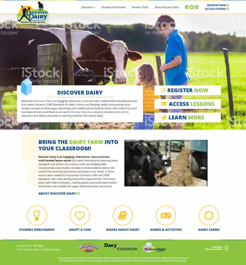 Discover Dairy Website Design