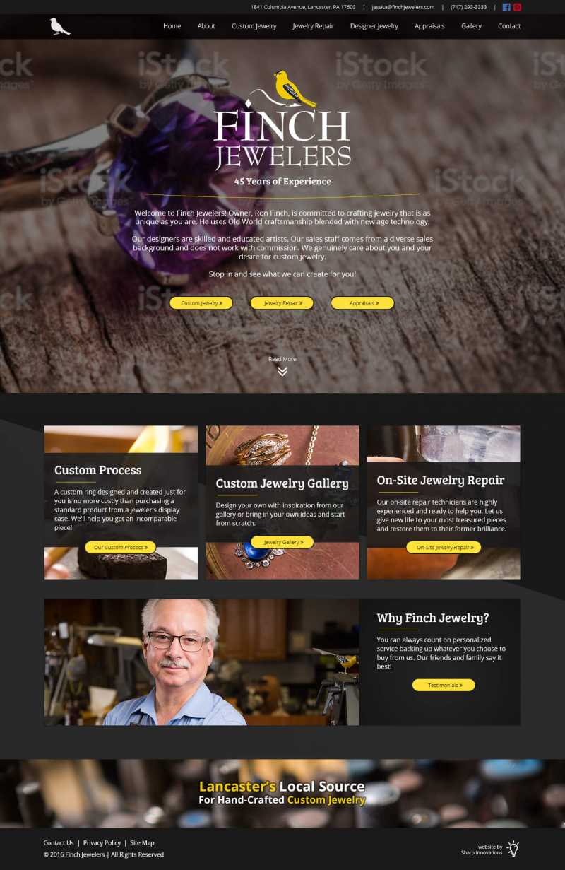 Finch Jewelers Website Design