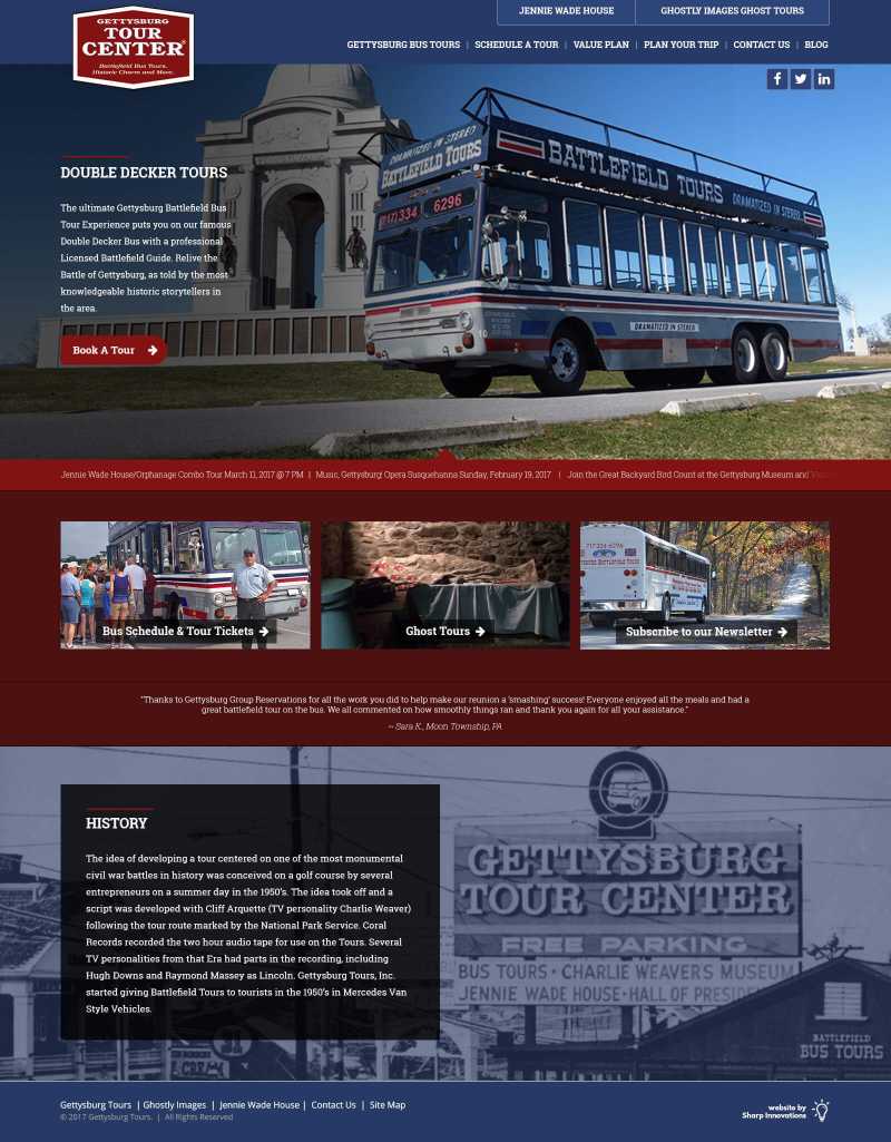 Gettysburg Battlefield Tours Website Design