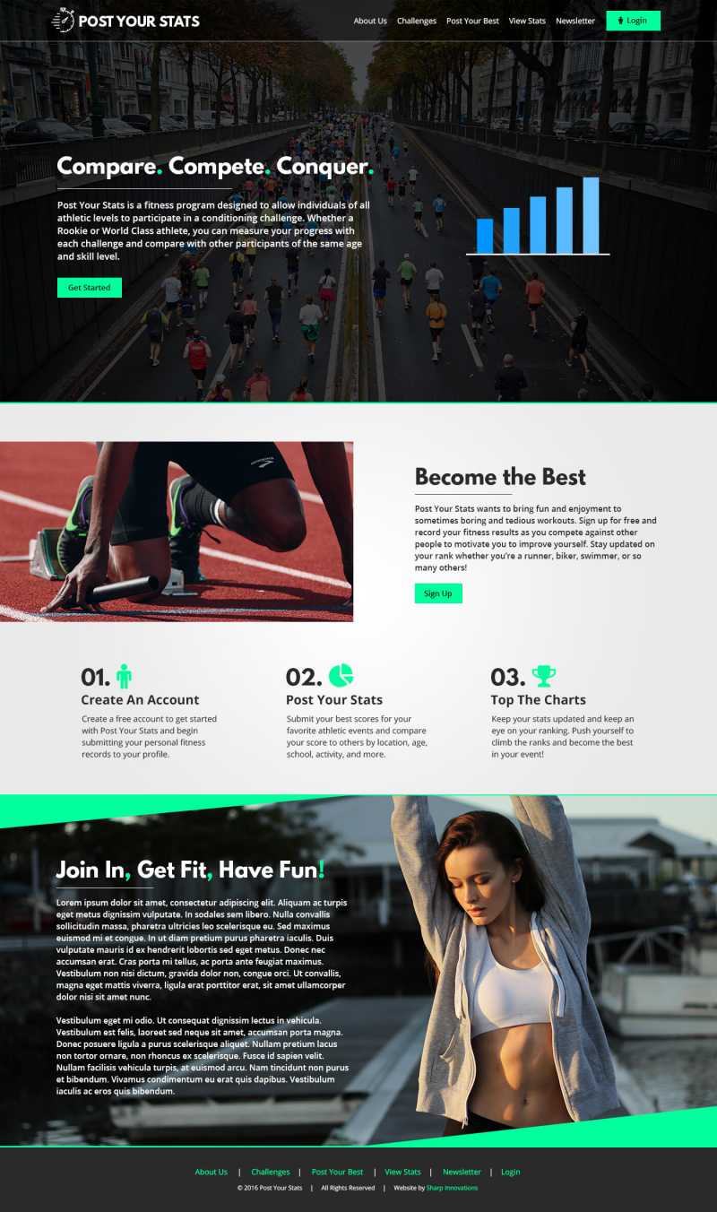 Post Your Stats Website Design