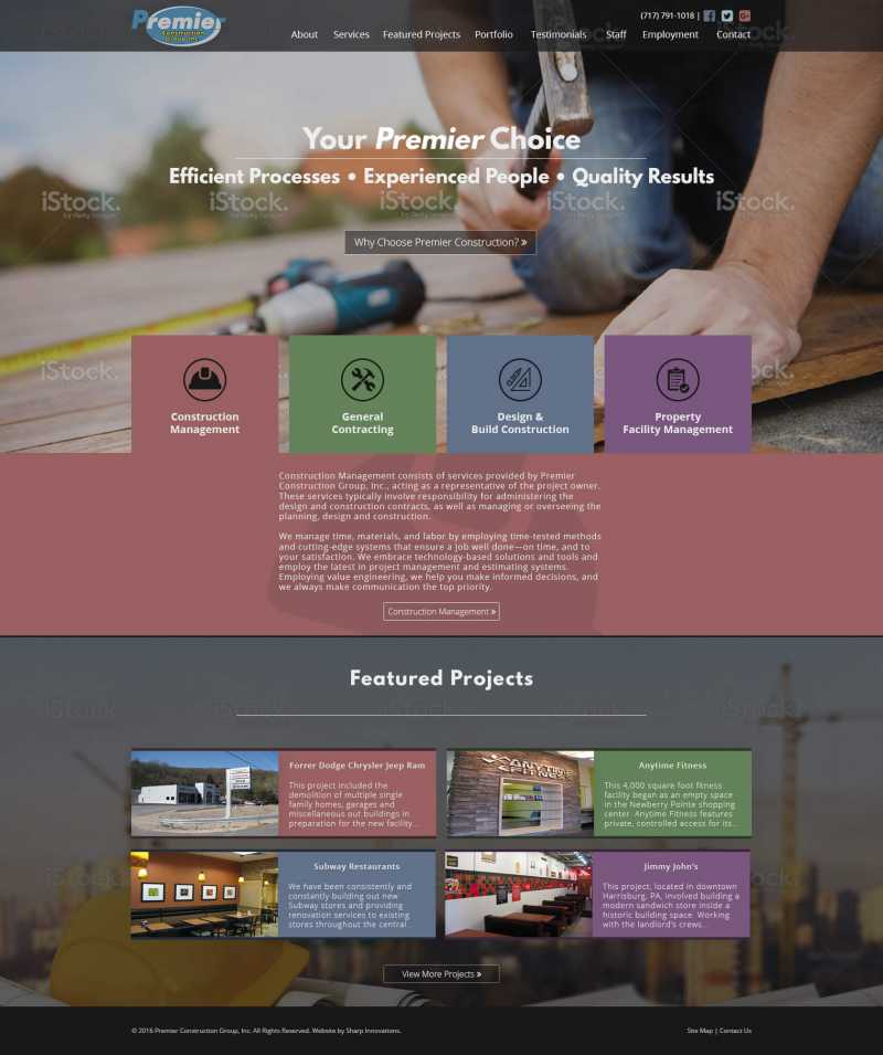 Premier Construction Group, Inc. Website Design