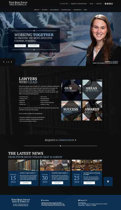 Pyfer Reese Website Design | Lancaster Law Firm