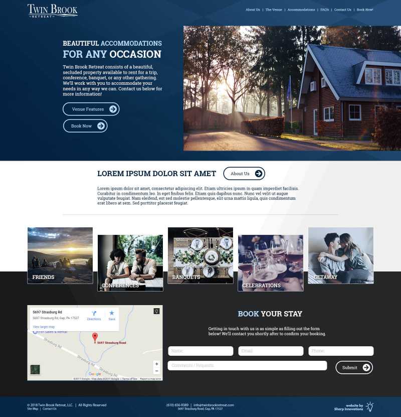 Twin Brook Retreat Website Design