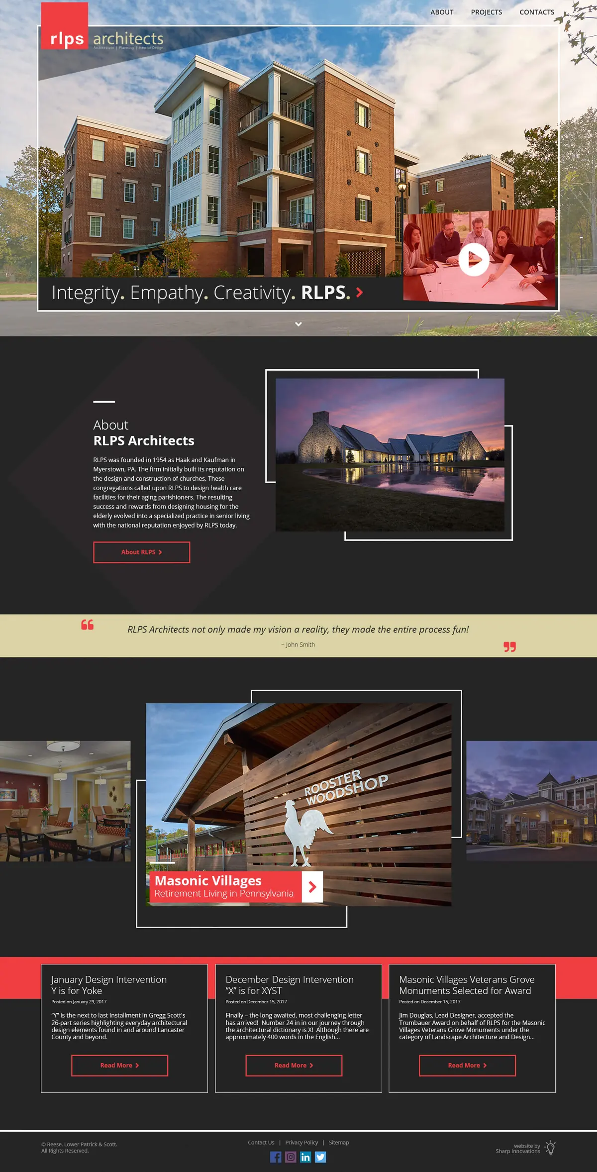 RLPS Architects homepage design